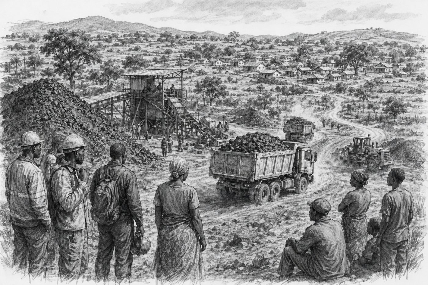Sketch of manganese mining activity near Serenje communities